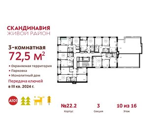 72,5 м², 3-комнатная квартира 20 465 176 ₽ - изображение 2