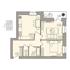 54,6 м², 2-комнатная квартира 6 299 000 ₽ - изображение 11