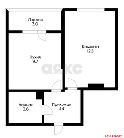 Квартира 31,8 м², 1-комнатная - изображение 1