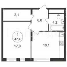 Квартира 47,4 м², 2-комнатная - изображение 2