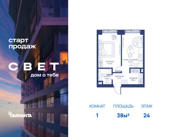 Квартира 38 м², 1-комнатная - изображение 1