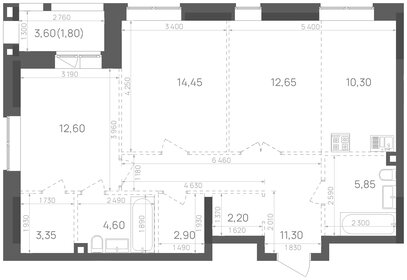 Квартира 82 м², 2-комнатная - изображение 1