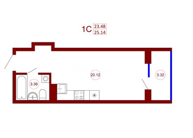 29 м², 1-комнатная квартира 2 450 000 ₽ - изображение 99
