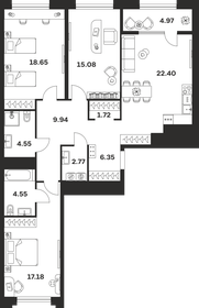 Квартира 108,2 м², 3-комнатная - изображение 1
