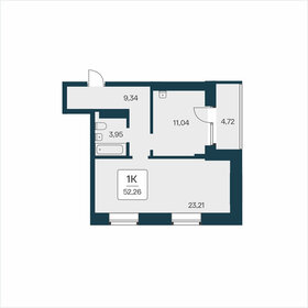 Квартира 52,3 м², 1-комнатная - изображение 1