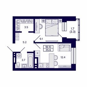33,3 м², квартира-студия 5 000 000 ₽ - изображение 73