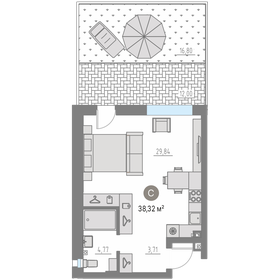 Квартира 38,3 м², студия - изображение 1
