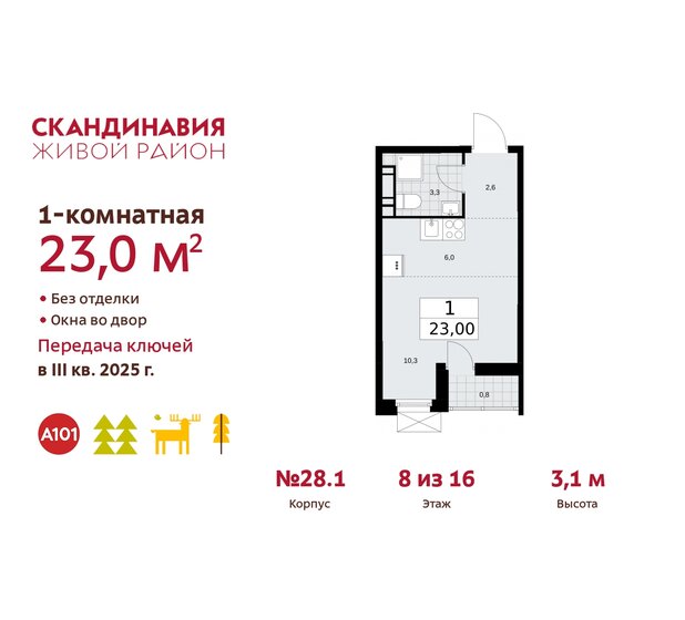 23 м², квартира-студия 7 770 558 ₽ - изображение 29