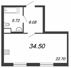Квартира 34,5 м², студия - изображение 1