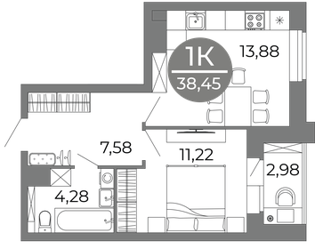 25 м², квартира-студия 3 650 000 ₽ - изображение 43