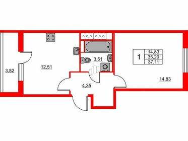 41 м², 1-комнатная квартира 6 150 000 ₽ - изображение 21