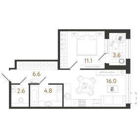 Квартира 41,1 м², 1-комнатная - изображение 1