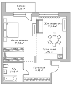 Квартира 59,1 м², 2-комнатная - изображение 5