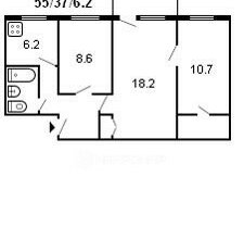 Квартира 55,7 м², 3-комнатная - изображение 1