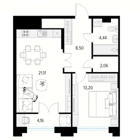 52 м², 1-комнатная квартира 13 091 400 ₽ - изображение 60