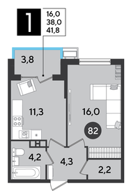 41,8 м², 1-комнатная квартира 7 595 060 ₽ - изображение 32