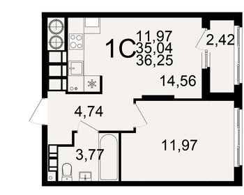 35 м², 1-комнатная квартира 3 640 000 ₽ - изображение 57