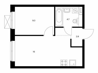 Квартира 32,8 м², 1-комнатная - изображение 1