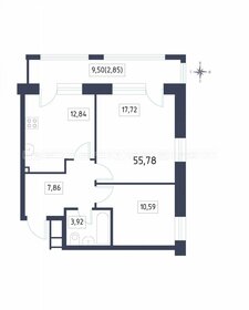 Квартира 55,8 м², 2-комнатная - изображение 1