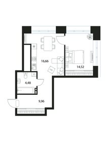 Квартира 45,6 м², 1-комнатная - изображение 1