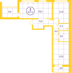 61,3 м², 3-комнатная квартира 8 200 000 ₽ - изображение 93