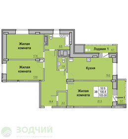 Квартира 106,3 м², 3-комнатная - изображение 1