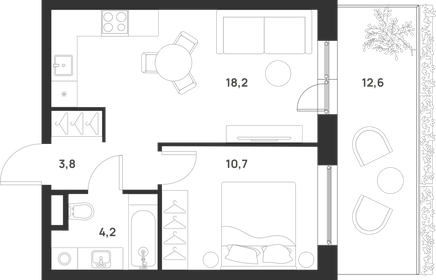 40,2 м², 1-комнатная квартира 12 490 000 ₽ - изображение 110