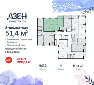 52,7 м², 2-комнатная квартира 13 355 558 ₽ - изображение 26