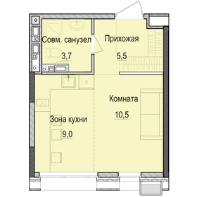 Квартира 28,7 м², студия - изображение 1