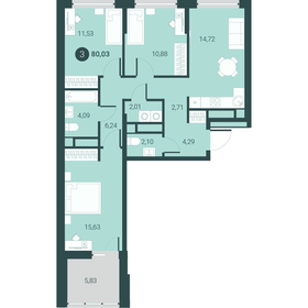 Квартира 80 м², 3-комнатная - изображение 1