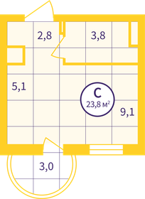 Квартира 21,7 м², студия - изображение 2