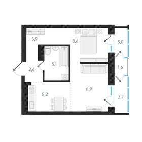 43,2 м², 2-комнатная квартира 6 950 000 ₽ - изображение 60