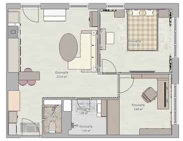 Квартира 53,4 м², 2-комнатная - изображение 2