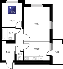 60,6 м², 3-комнатная квартира 4 699 980 ₽ - изображение 113