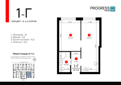 32 м², 1-комнатная квартира 5 157 000 ₽ - изображение 72