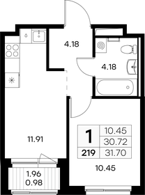 31,9 м², 1-комнатная квартира 4 100 000 ₽ - изображение 6