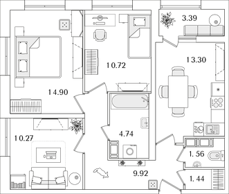 67,8 м², 3-комнатная квартира 19 713 810 ₽ - изображение 36