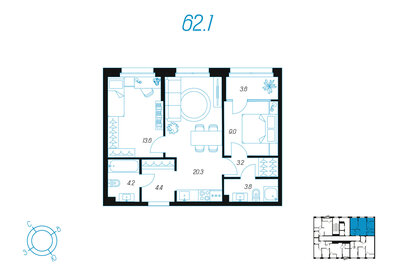 62 м², 2-комнатная квартира 10 242 098 ₽ - изображение 44