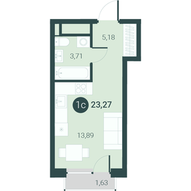 Квартира 23,3 м², студия - изображение 1