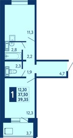 Квартира 39,4 м², 1-комнатная - изображение 1