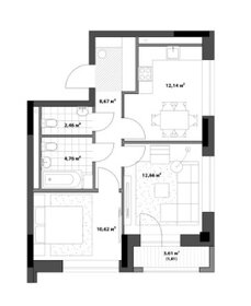 Квартира 53,1 м², 2-комнатная - изображение 1