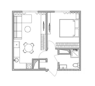 Квартира 34 м², 1-комнатная - изображение 1