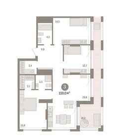 Квартира 110 м², 3-комнатная - изображение 1