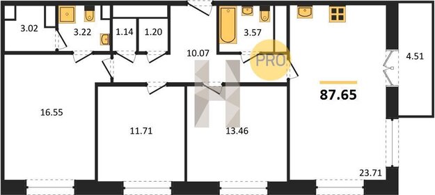 87,7 м², 3-комнатная квартира 29 800 000 ₽ - изображение 110