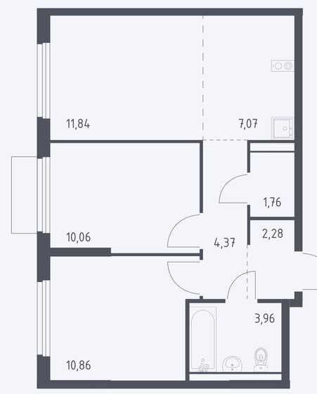 52 м², 2-комнатная квартира 9 050 000 ₽ - изображение 1