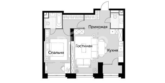 Квартира 57,4 м², 2-комнатная - изображение 1