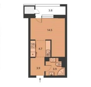 Квартира 27,1 м², студия - изображение 1