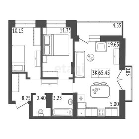 Квартира 65,5 м², 3-комнатная - изображение 1