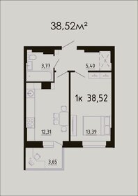 Квартира 38,5 м², 1-комнатная - изображение 1