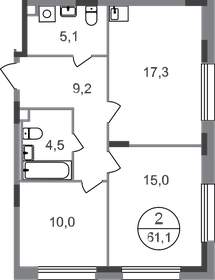 60,4 м², 2-комнатная квартира 15 185 806 ₽ - изображение 37